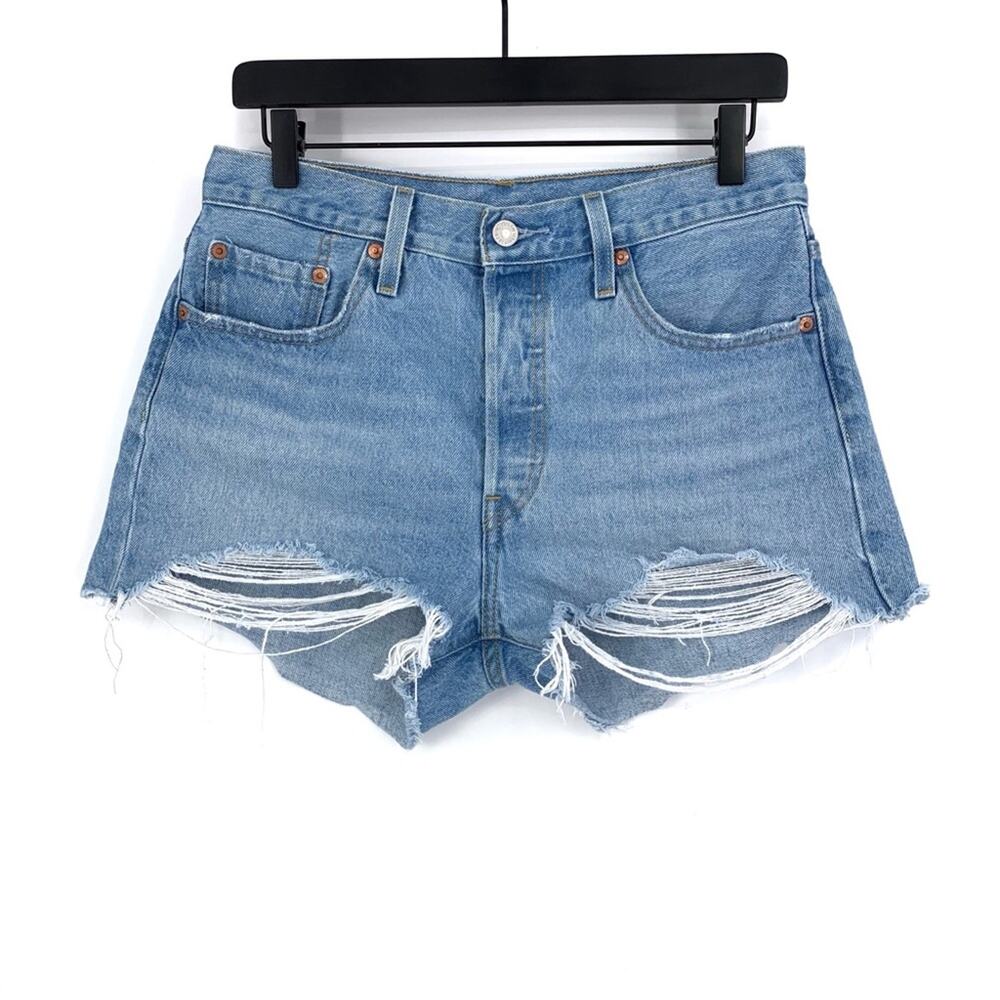 LEVI'S Premium 501 Denim Jean Short Light Wash 29
